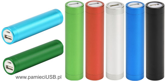 PM-13 Powerbank w obudowie aluminiowej, kolory: jasno zielony, zielony, czerwony, srebrny, czarny, niebieski, jasno niebieski 